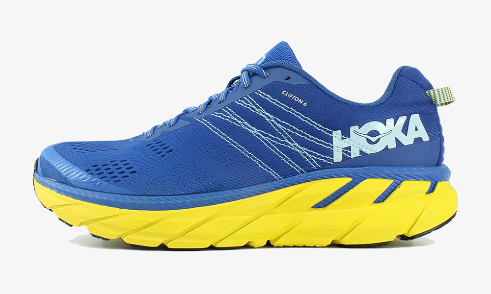 HOKA ONE ONE Clifton 6 Blue and Yellow